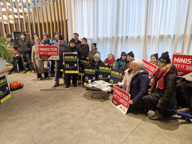 IFA protest inside Bord Bia HQ