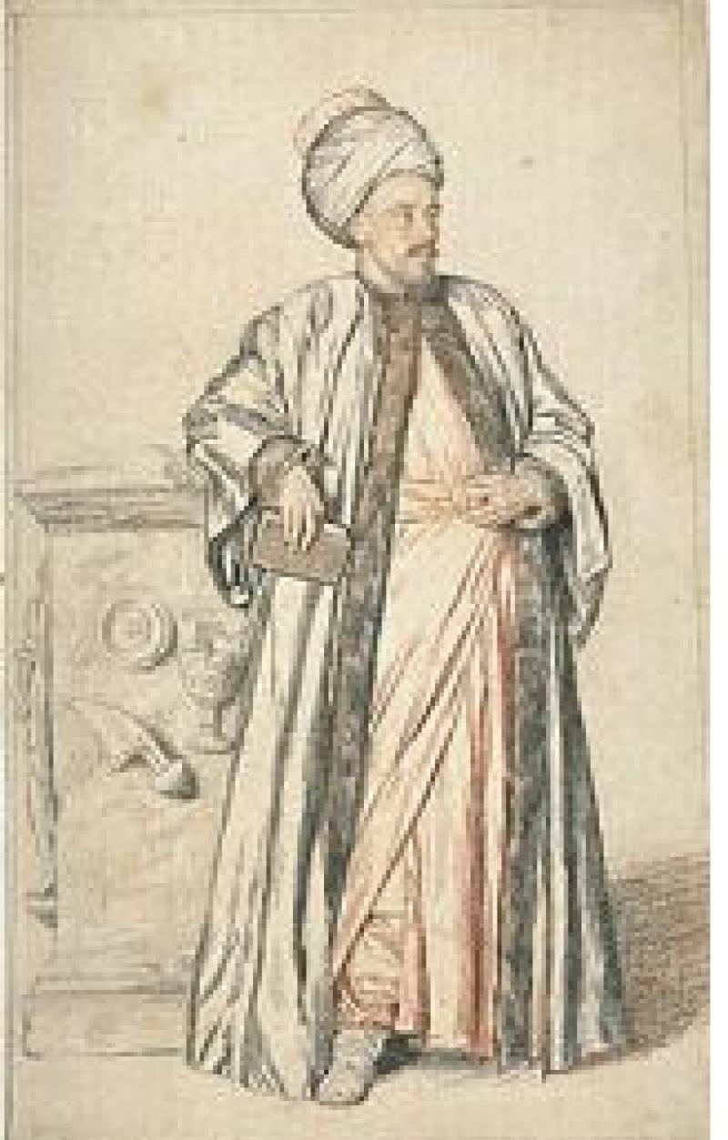 A painting of Bishop Pococke by Jean-&Eacute;tienne&nbsp; Liotard, 1740, which is held in The Louvre