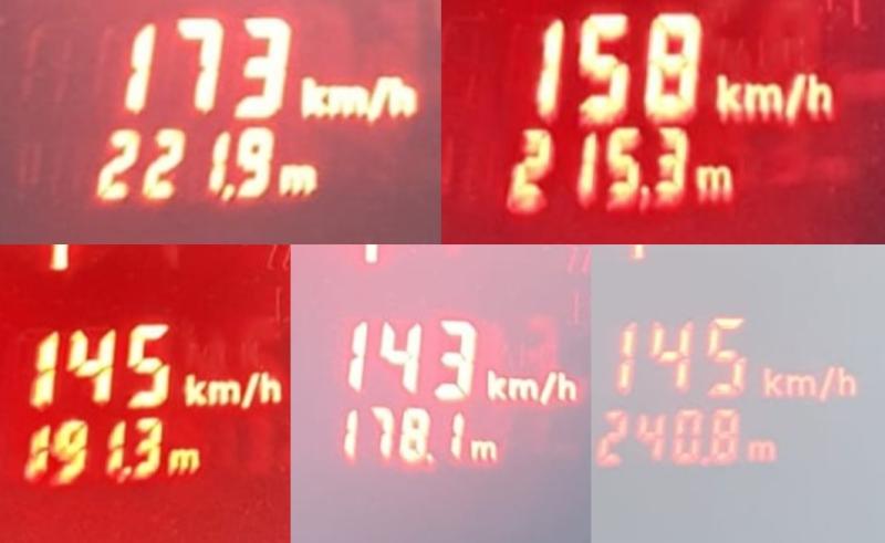 Motorway drivers caught speeding in bad conditions