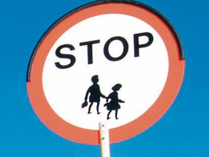 School stop sign
