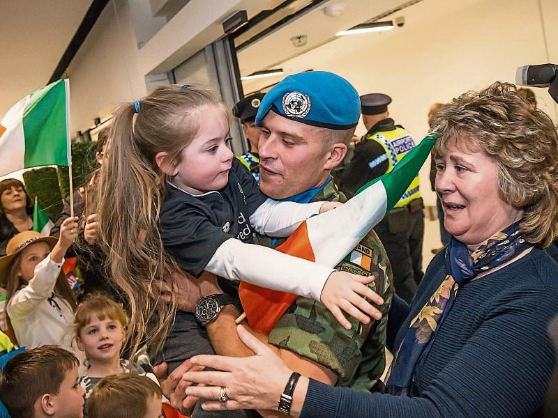 Unbridled joy at airport as Kilkenny troops return home from UN duty for Christmas