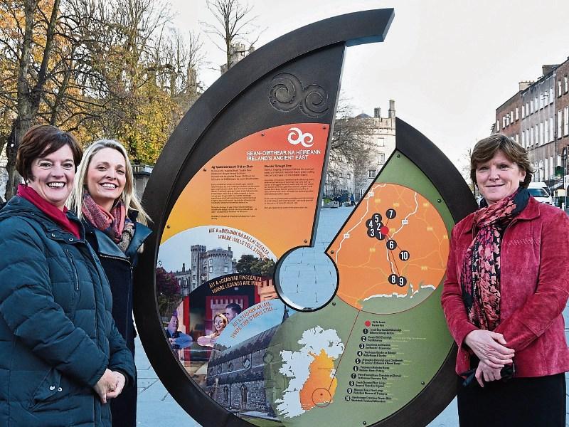 Jenny DeSaulles and Sarah Fitzpatrick (Failte Ireland) with Colette Byrne, Chief Executive of Kilkenny County Council. Photo: Harry Reid.		