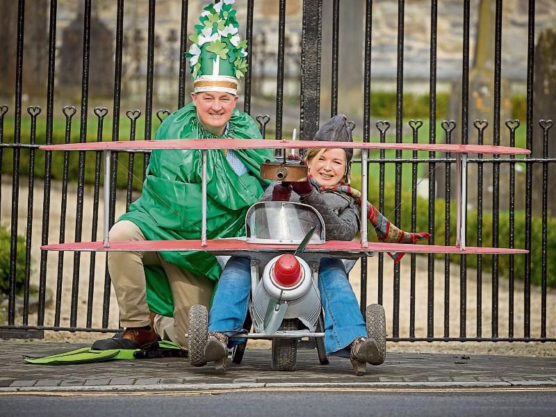 Making a dash in a wheelbarrow for St Patrick's Day in Thomastown