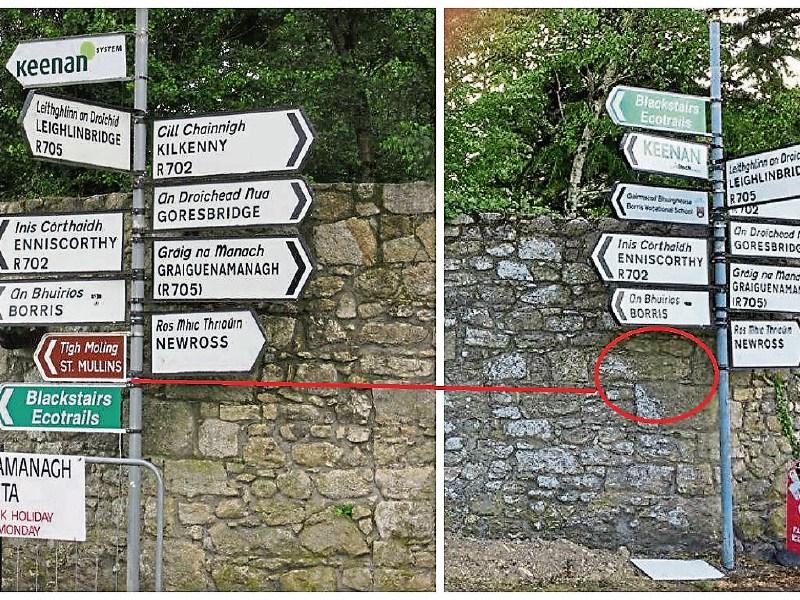 Reward offered as prized sign for St Mullins goes missing again