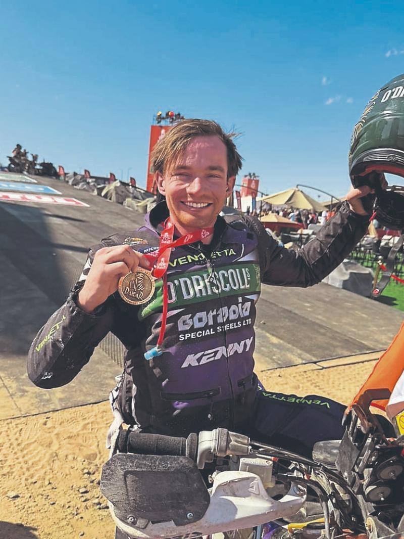 O’Kelly puts name in the history books, finishing gruelling desert bike race