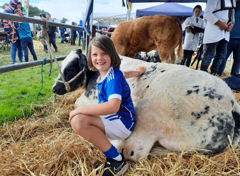 'Blue' supporters meet! Thomastown lady at Tullamore Show