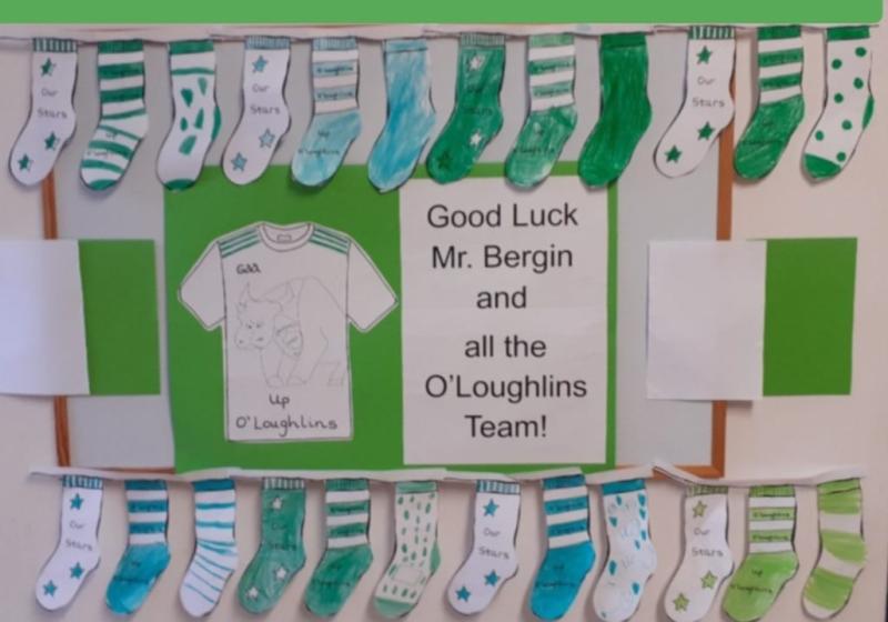 Pics 4: St John's Junior School dawn their green and white colours 