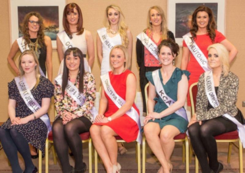 Getting ready for the Kilkenny Rose of Tralee Selection Night are (front rwo,l-r): Roisin Wafer, Catherine O'Carroll, Lorraine Maher, Emma Doyle and Helena Barcoe. (Back row,l-r): Sharon Shelly, Lorna Fennelly, Ashley Cooke, Denise Shanahan and Dearbhail Kirwan. Photo: Pat Moore.