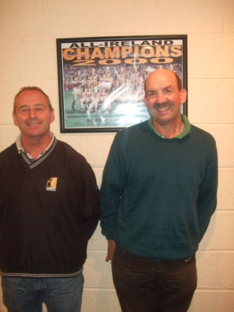 Joe Hennessy (left) from the James Stephens club and Johnny Brennan from St Martin's - hurling rivals, handball mates.