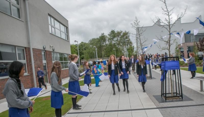 The Head girls and youngest student, Mary Pat O'Sullivan, Kate Walsh and Catherine Forristal were at the head of the procession during the opening of the extension at the Loreto Convent last Friday. Photo: Pat Moore.