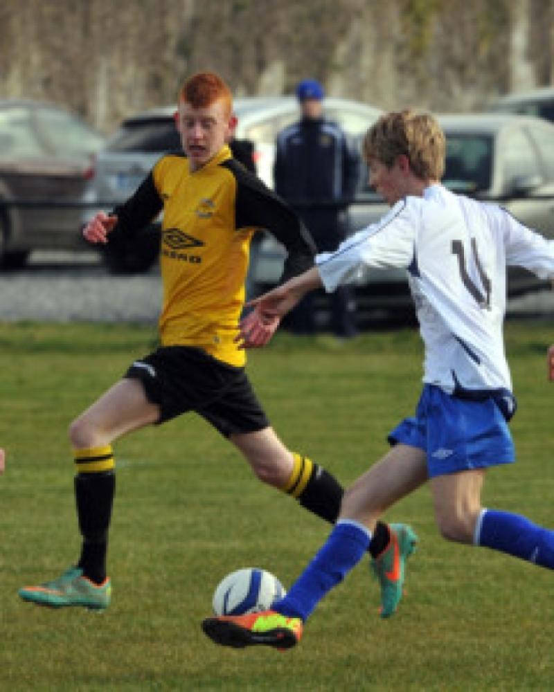 Mick Brennan, seen here in action against the North East Counties, had a good campaign for the Kilkenny & District Leagues under-16s. Photo: Michael Brophy