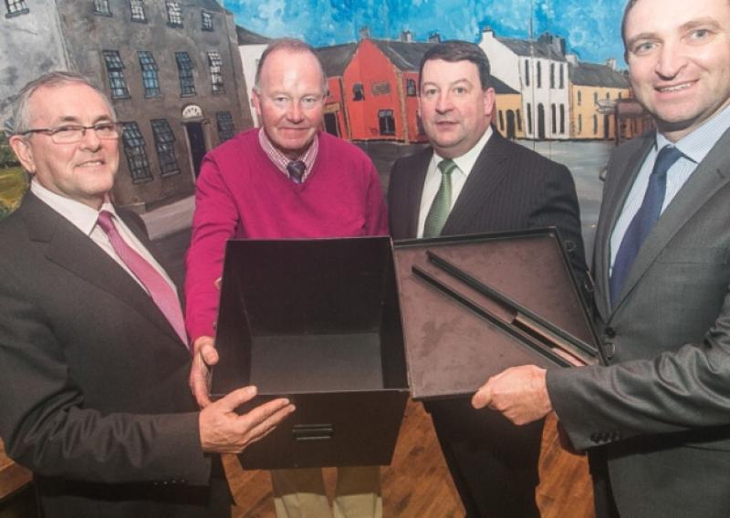 John McGuinness, TD and Niall Collins, TD pictured with the two selecteed candidates, Michael McCarthy and Pat Fitzpatrick at the Fianna Fail north Kilkenny convention in Ballyragget last Wednesday night. Photo: Pat Moore.