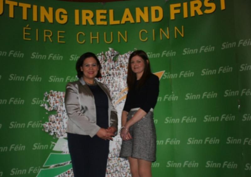 Deputy Mary Lou MacDonald and Cllr Kathleen Funchion at the Sinn Fein selection convention in the Lord Bagenal last night