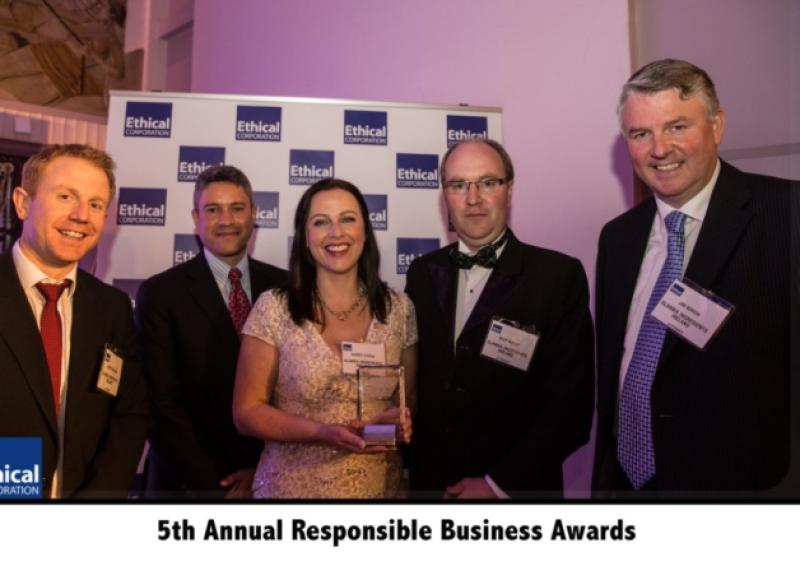 Joseph Maguire, Global Sustainability Manager, Diageo; Luis Rangel, Global Head of Commodities and Raw Materials, Diageo;  Audrey OShea, Sustainability Manager GIIL; Sean Molloy, Director of Strategy GIIL and Jim Bergin, CEO, GIIL