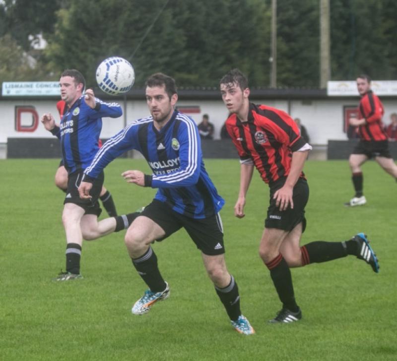 Gearoid Murphy (River Rangers) makes a break down the left wing during the game against Deen Celtic in Castlecomer. Photo: Pat Moore.