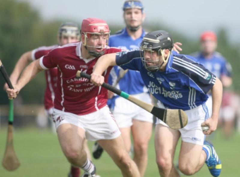 Jerry Callinan (Erin's Own) pulls away from Conor Phelan (Clara) during the senior hurling championship clash. Photo: Eoin Hennessy