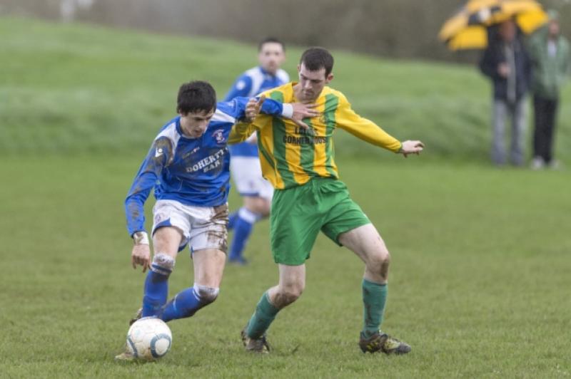 Paddy Cahill, who has been a valuable asset in midfield for Freebooters A this season, has been named the Premier Division's Player of the Year. Photo: Mark Desmond