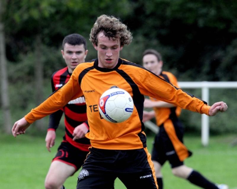 Action from the Stoneyford United v Newpark B game, which Stoney won 4-1 on Sunday. Photo: Michael Brophy