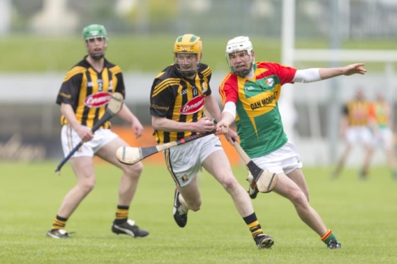 Kilkenny's Sean Morrissey breaks free from Carlow's Chris Nolan during the Leinster minor hurling championship clash in Carlow. Photo: Mark Desmond.
