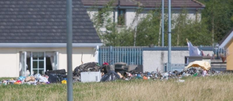 Burned out refuse at St Mary's Halting Site, Hebron Road, Kilkenny.