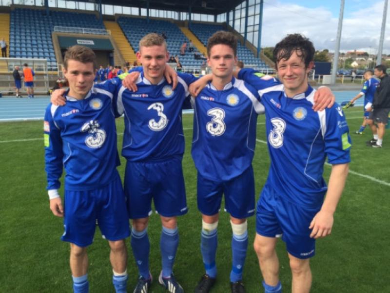 The Kilkenny quartet of Jamie Conway, Mark Slater, Aidan Tuohy and Robbie Buckley who are playing with Waterford United's under-19s.