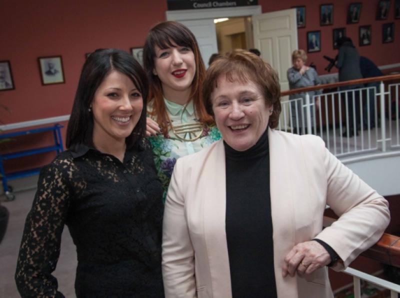 Cllr Jane Galway (left) and Cllr Catherine Connery (right) are two members of Kilkenny County Council who will not contest the next local election. Here, they are pictured on International  Women's Day earlier this year, being 'shadowed' by Fiona Coughlan, (centre) as part of a programme to experience the typical day of a female politician. Photo: Pat Moore.