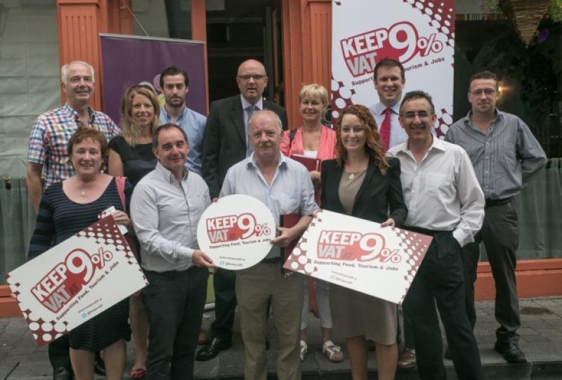 The Restaurant Association of Ireland who met with local restauranteurs at Cafe Sol on Monday morning to highlight their campaign to keep VAT at 9%