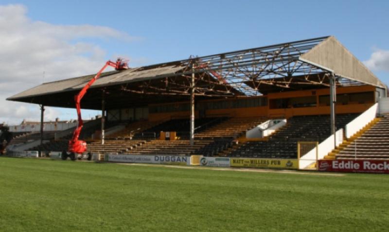 Asbestos roof being taken off the old stand in Nowlan Park.  (Photo: Eoin Hennessy)