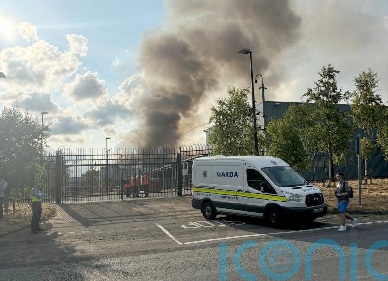 Partial building collapse during blaze at industrial estate in Dublin