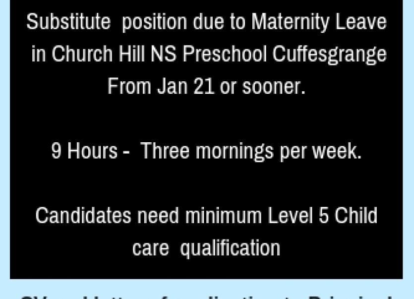 Cuffesgrange NS seeking a Special Needs Assistant Kilkenny People